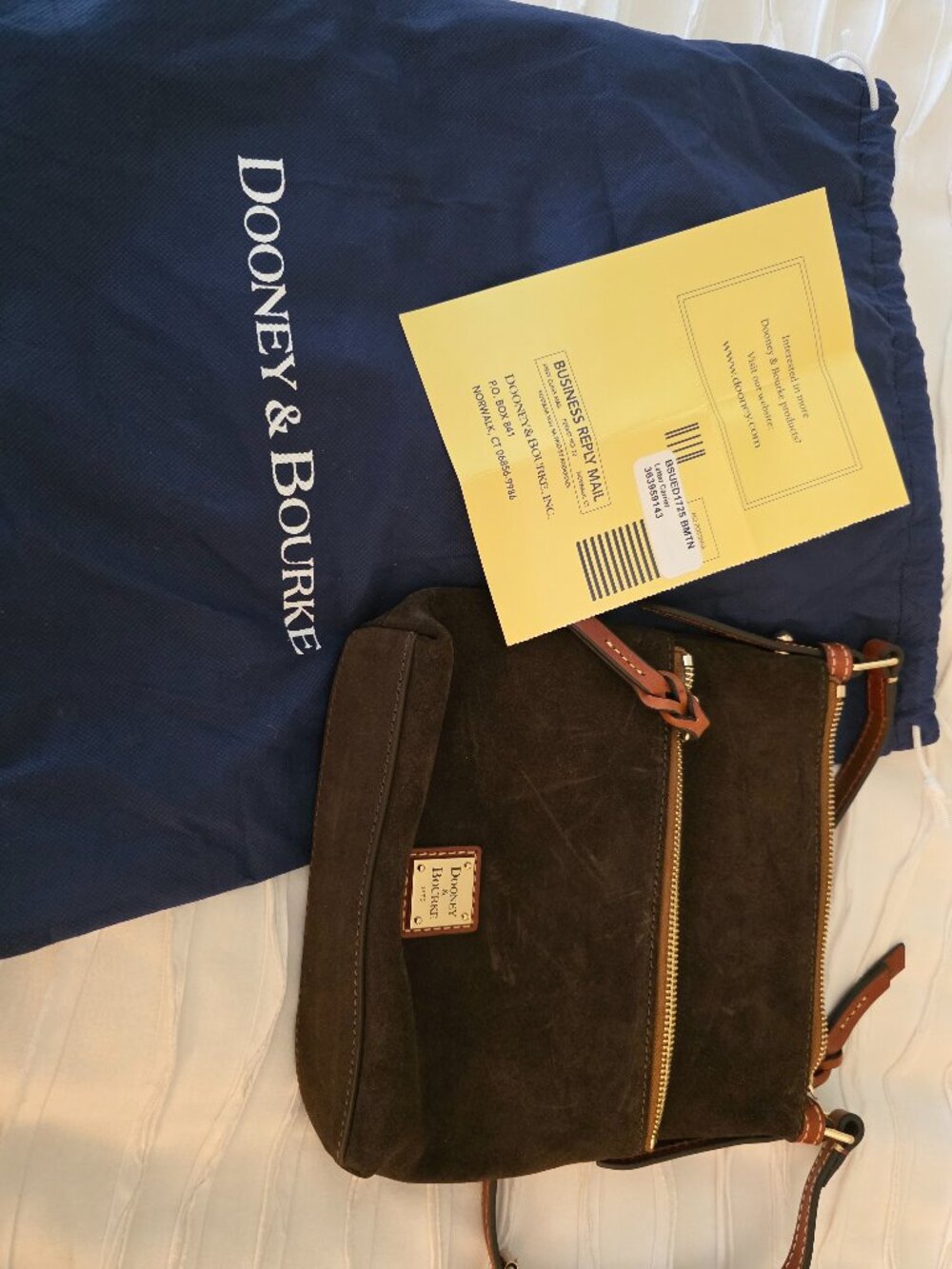 Dooney & Bourke suede & leather crossbody bag